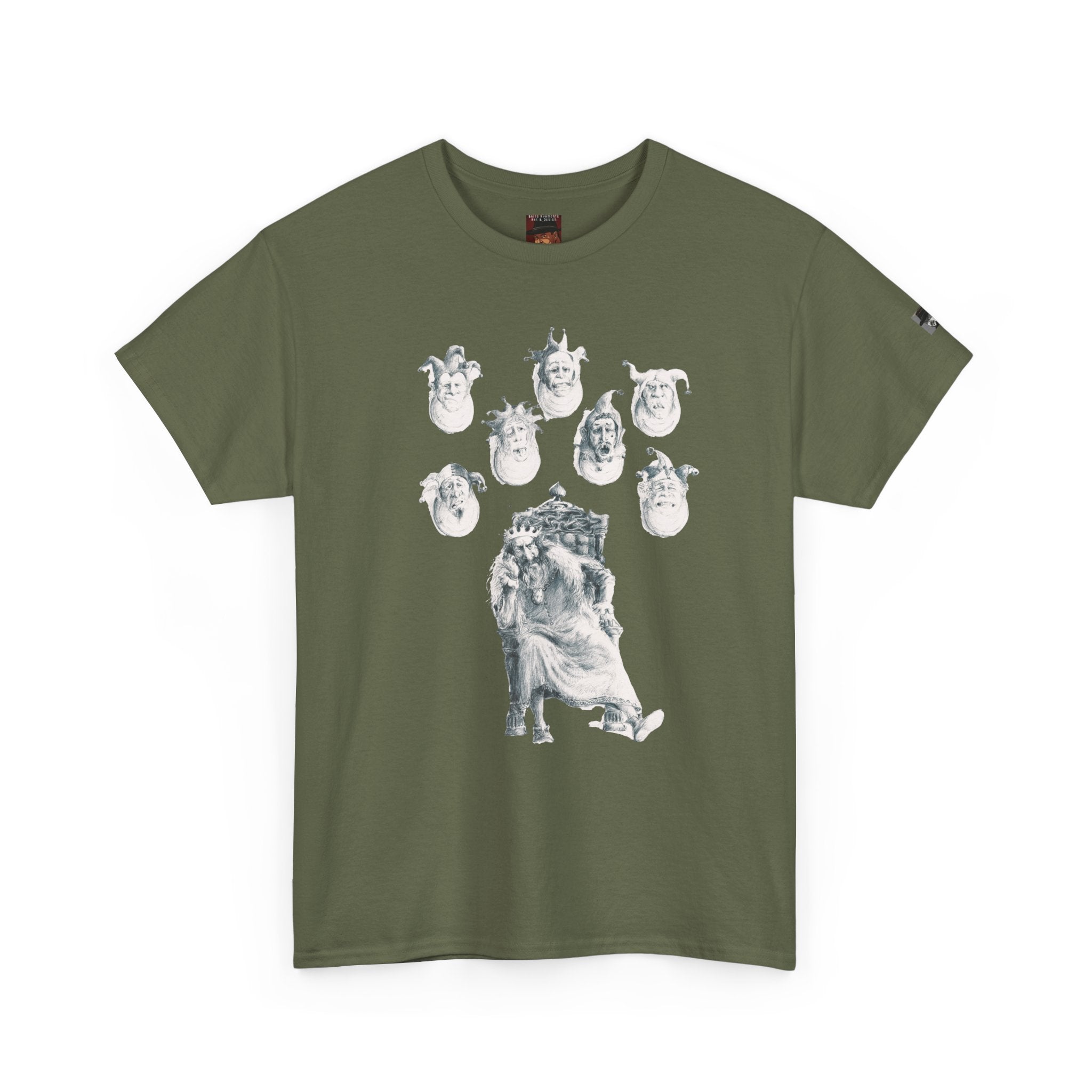 Graphic Tee — Gothic Angel and Floating Skulls Design
