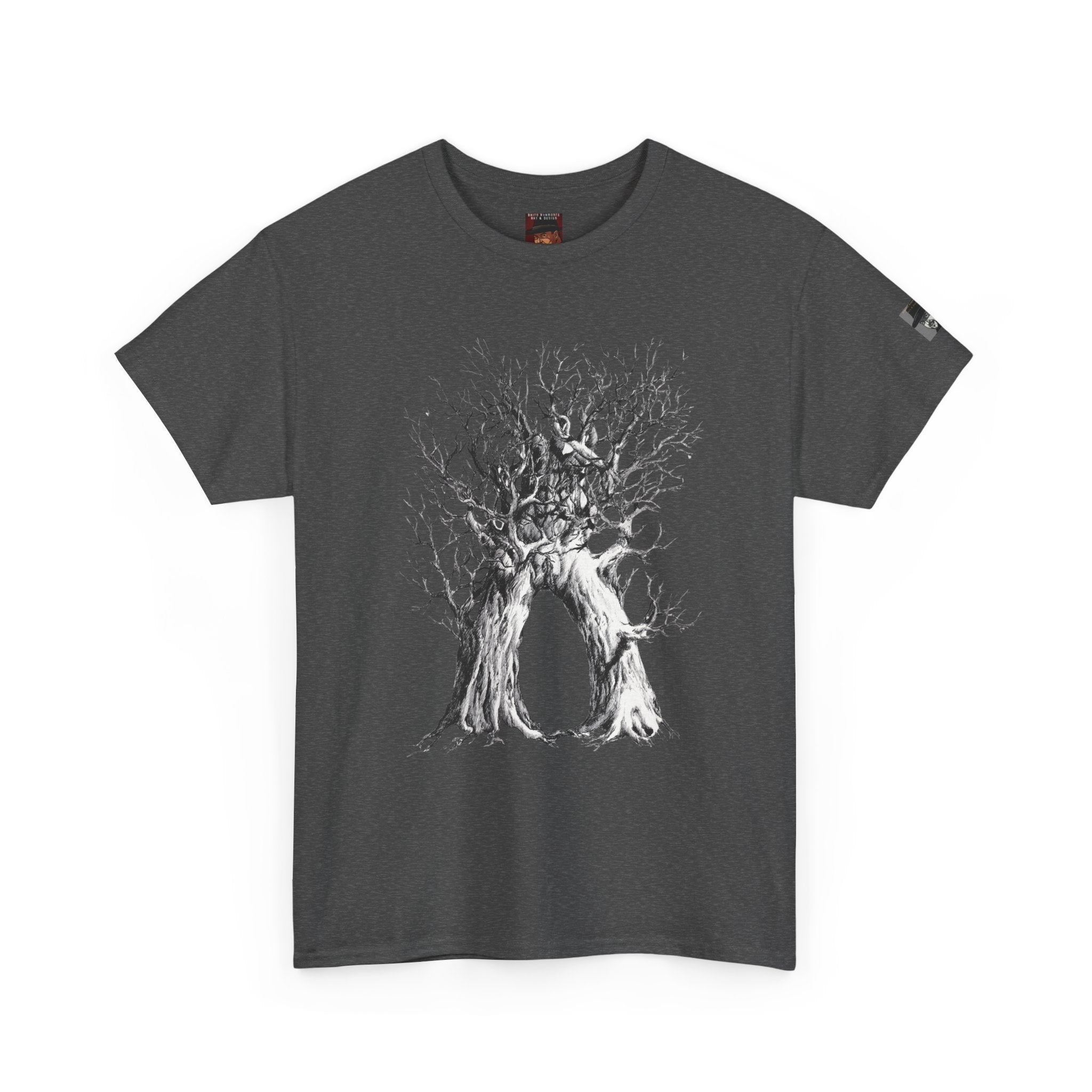Tree of Lovers T-Shirt — Romantic Embrace Tree Illustration Tee
