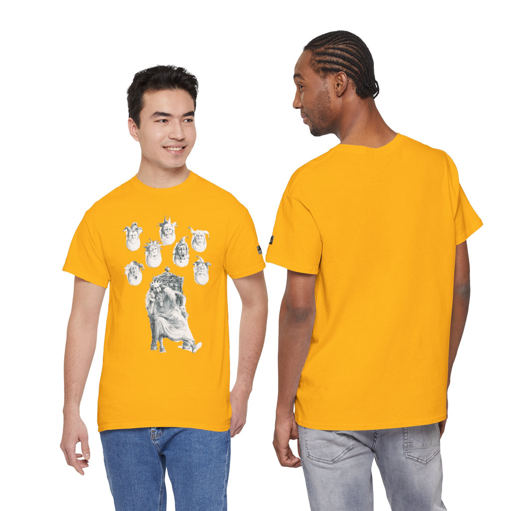 Graphic Tee — Gothic Angel and Floating Skulls Design