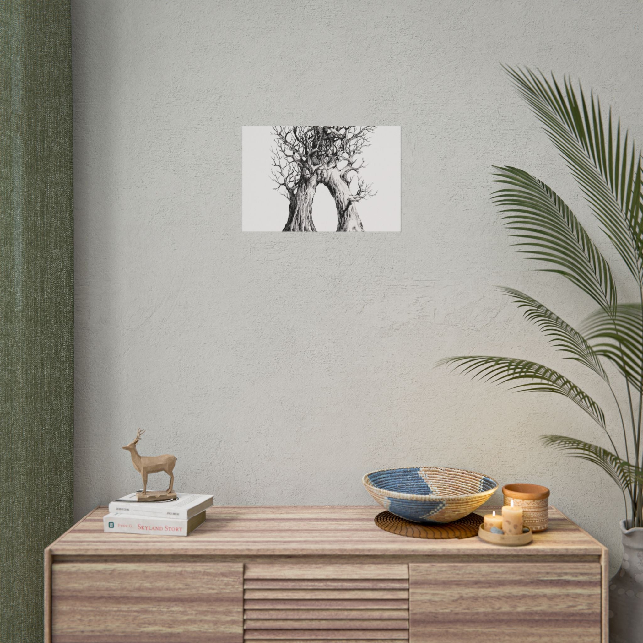 Tree Arch Illustration poster | Hand-drawn black ink botanical art