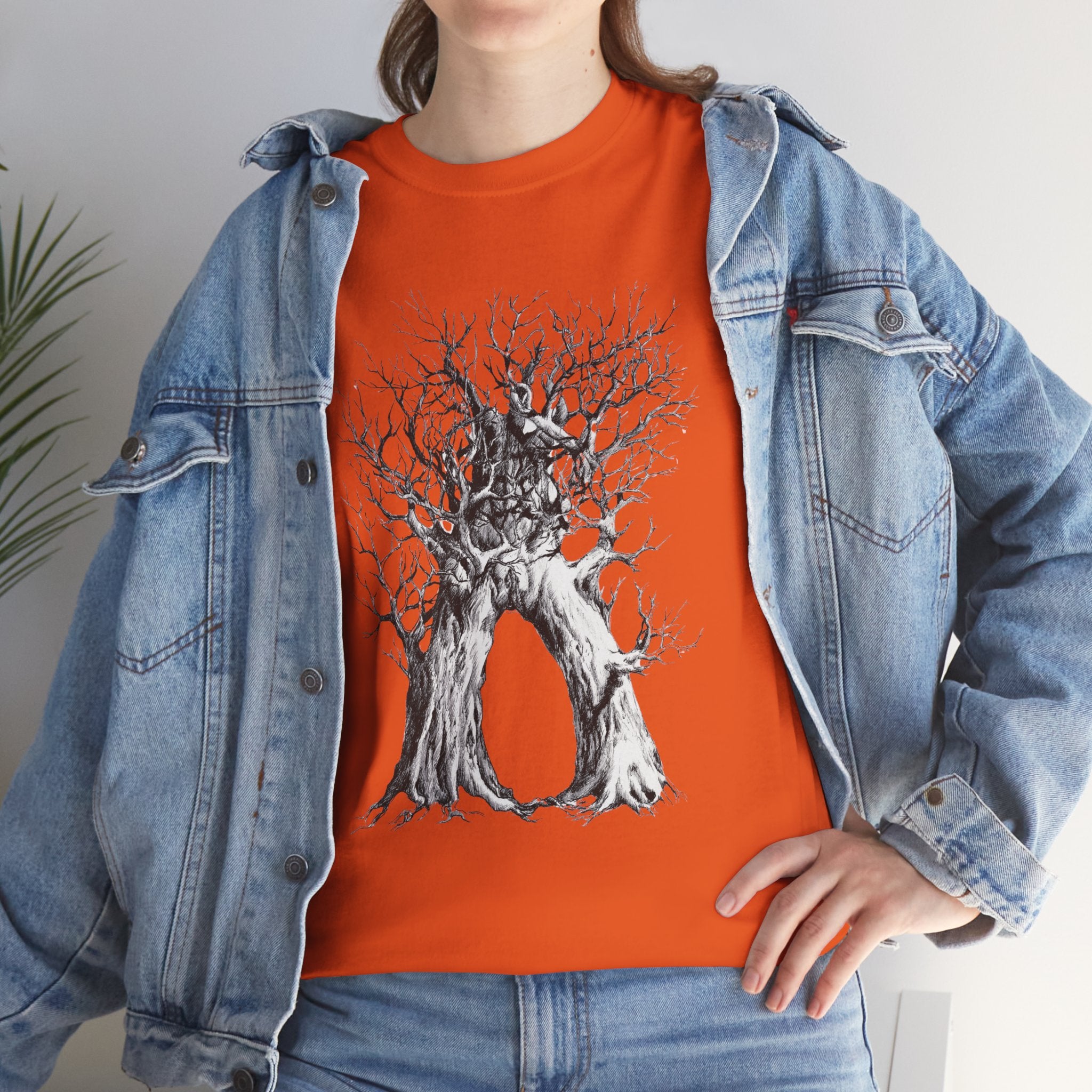 Tree of Lovers T-Shirt — Romantic Embrace Tree Illustration Tee
