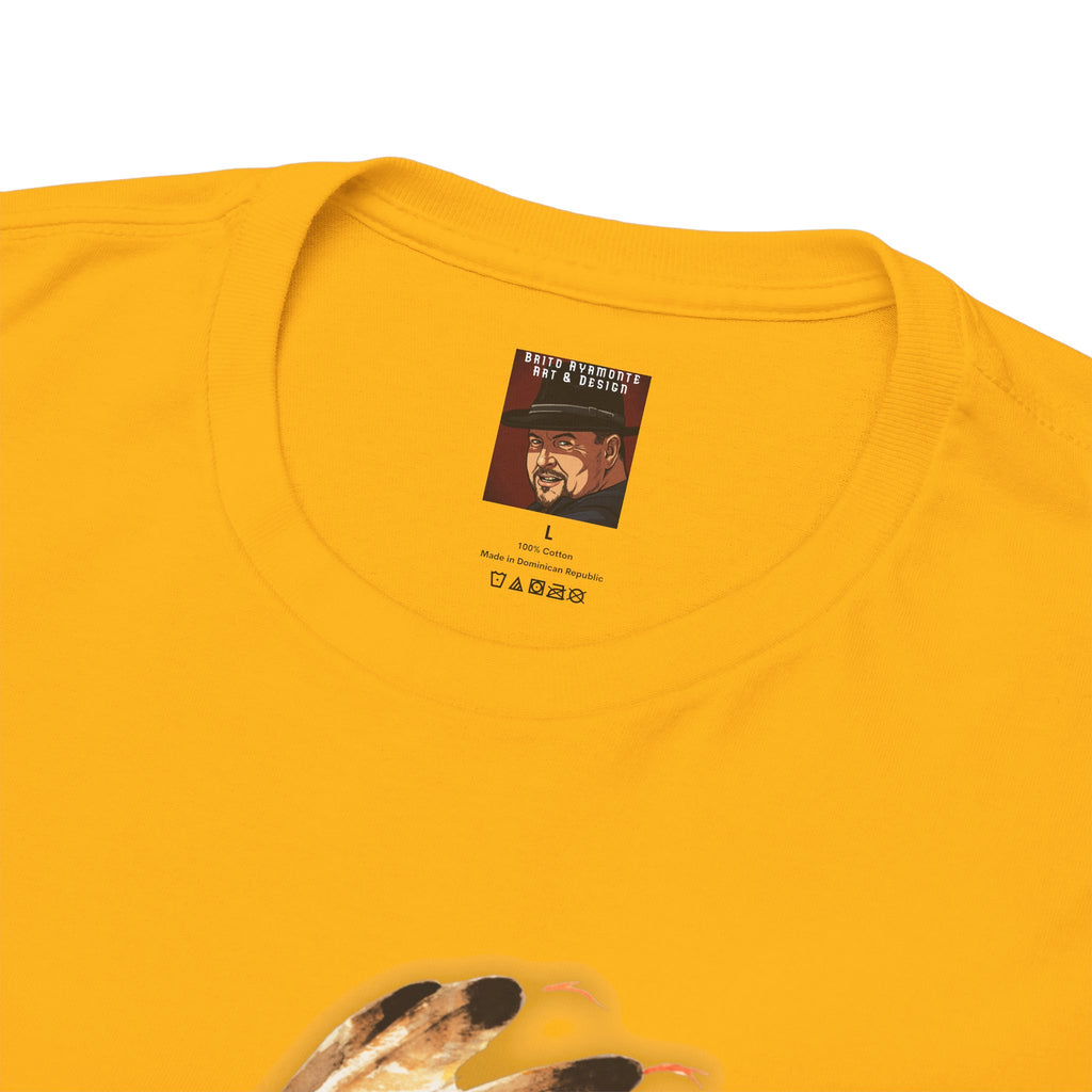 Graphic Tee — Watercolor Skeleton / Alien with Feather Headdress T-Shirt