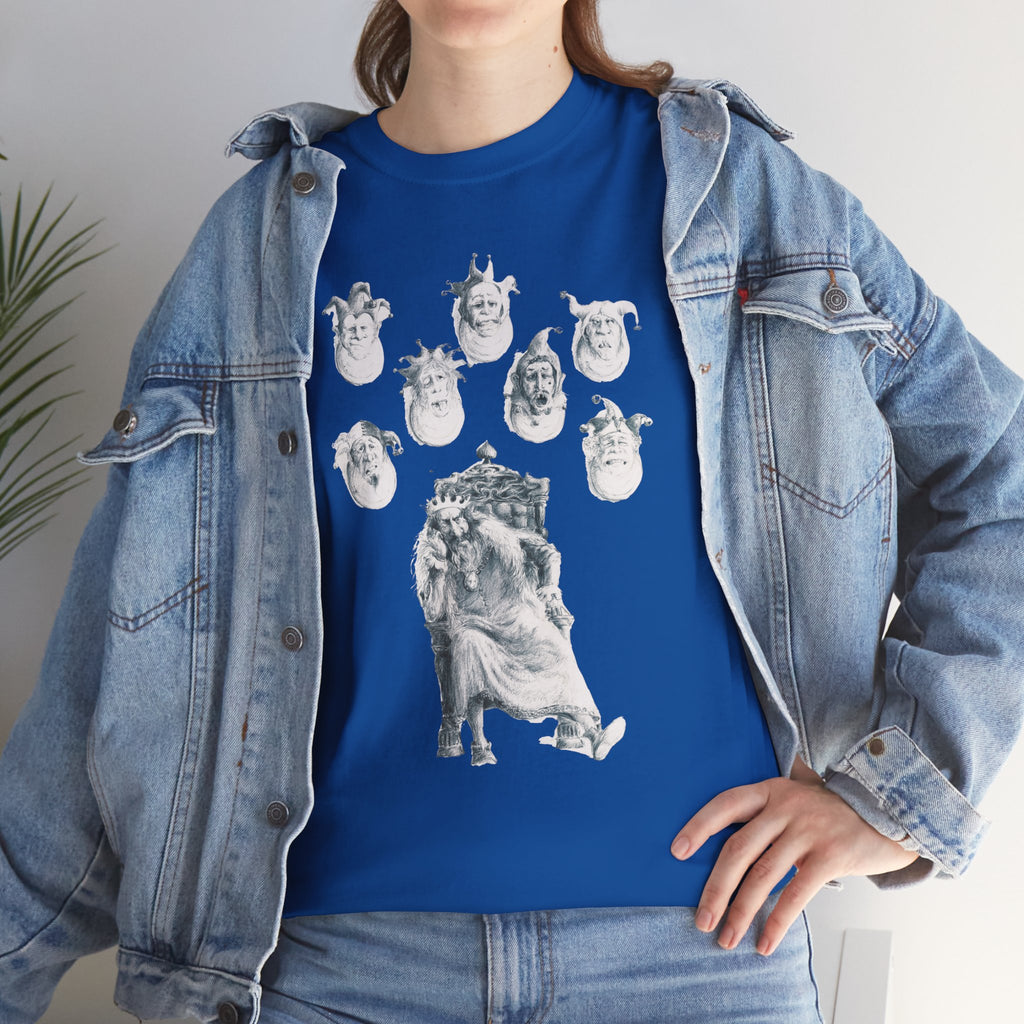 Graphic Tee — Gothic Angel and Floating Skulls Design