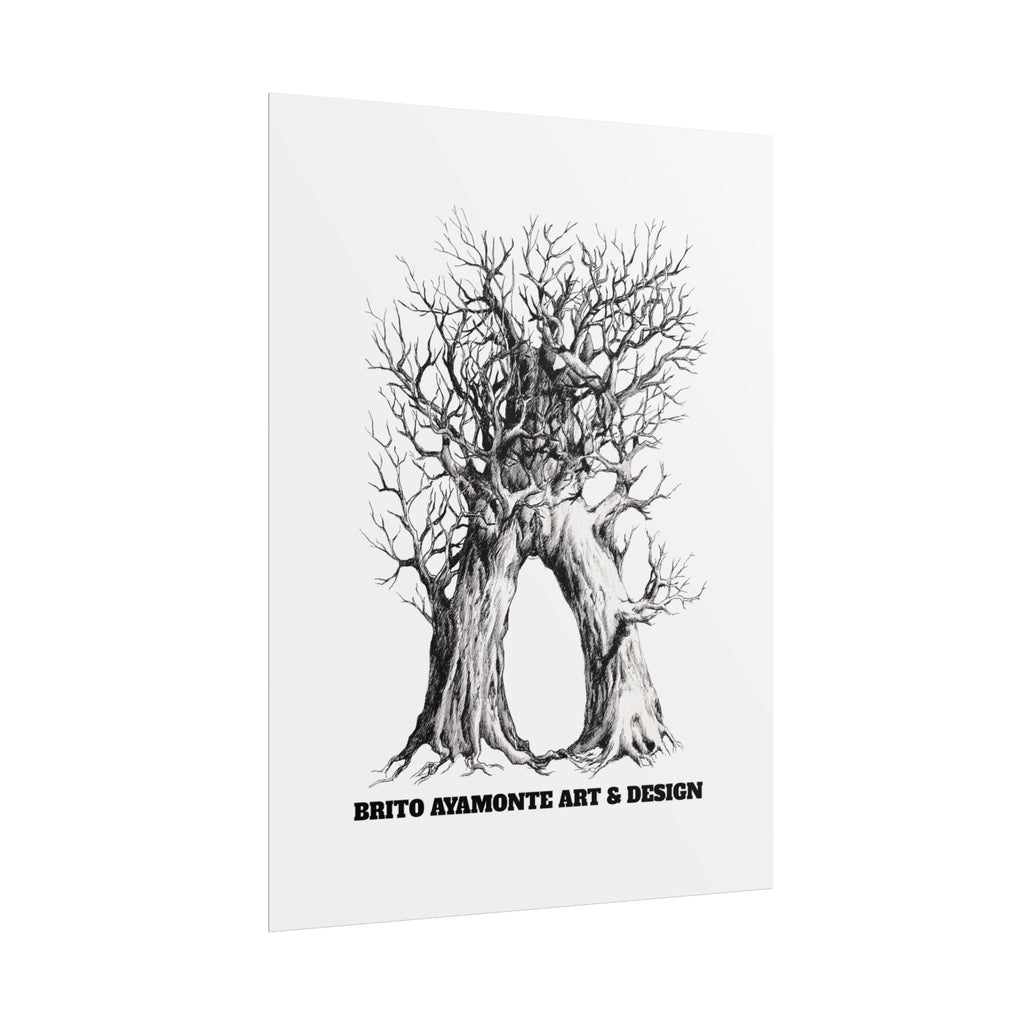 Tree Arch Illustration poster | Hand-drawn black ink botanical art