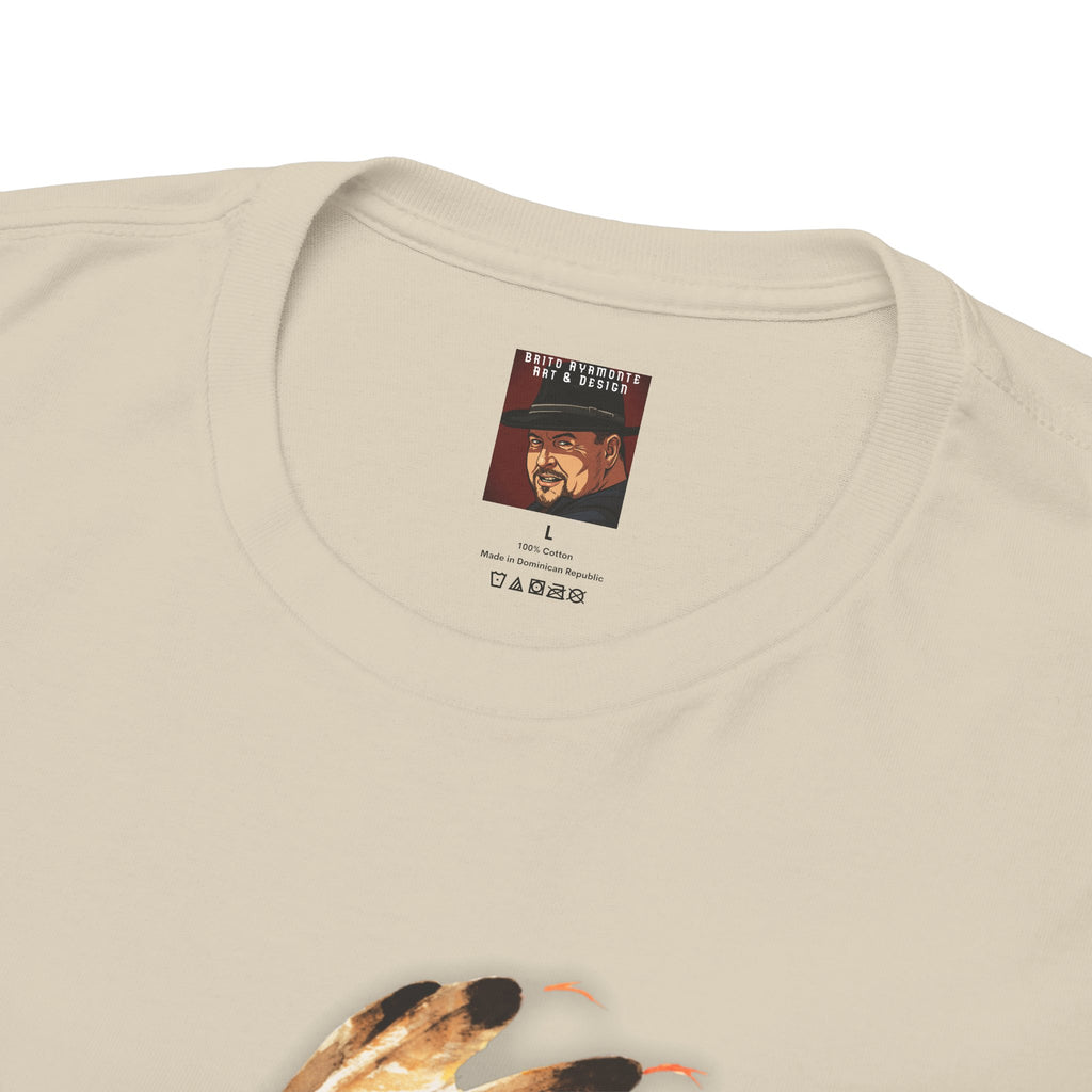 Graphic Tee — Watercolor Skeleton / Alien with Feather Headdress T-Shirt