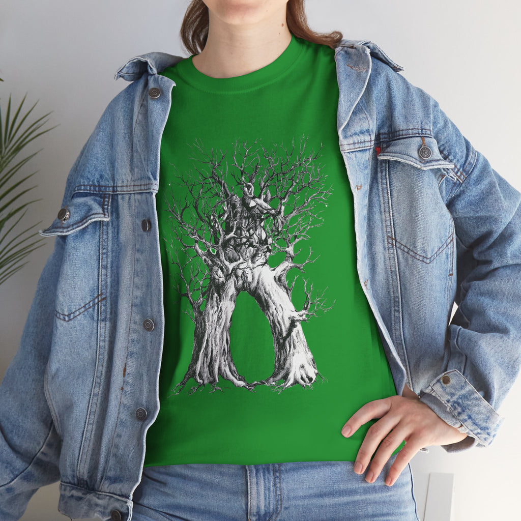 Tree of Lovers T-Shirt — Romantic Embrace Tree Illustration Tee