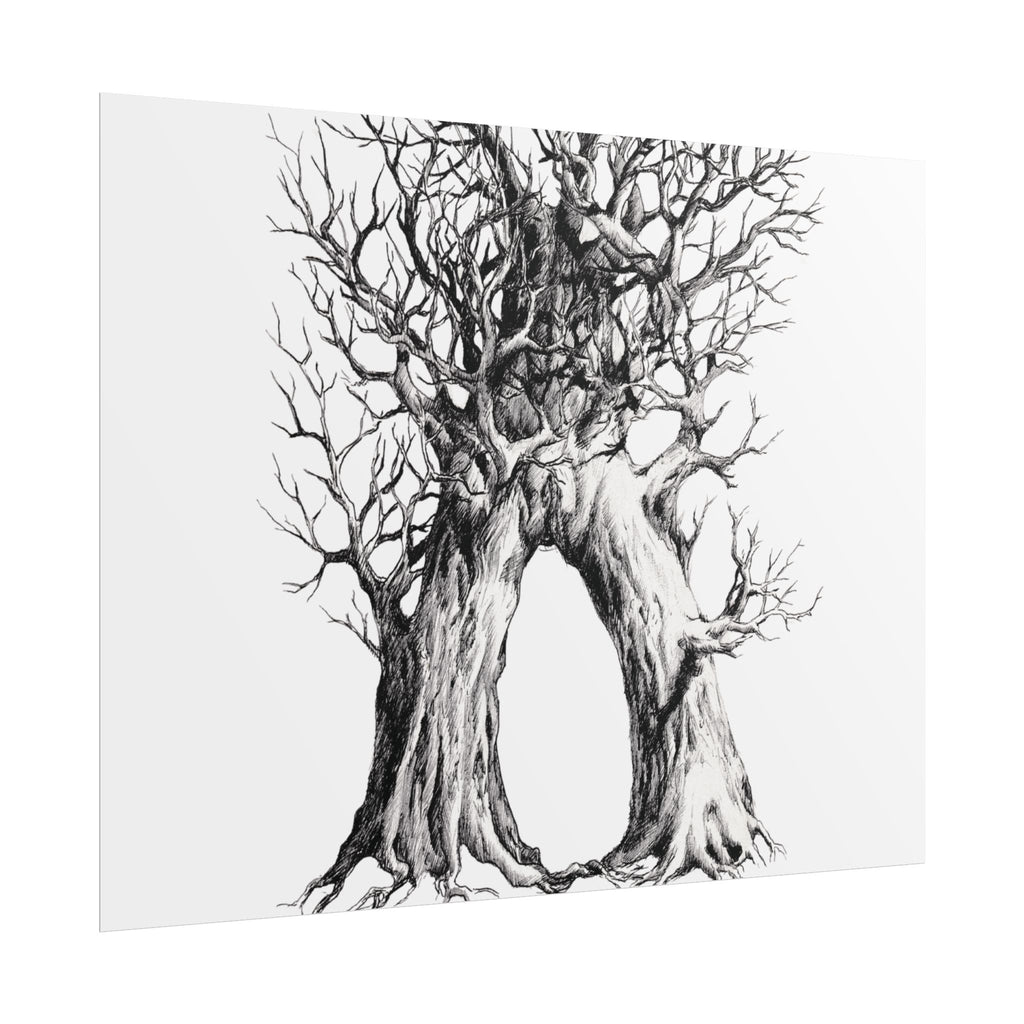 Tree Arch Illustration poster | Hand-drawn black ink botanical art
