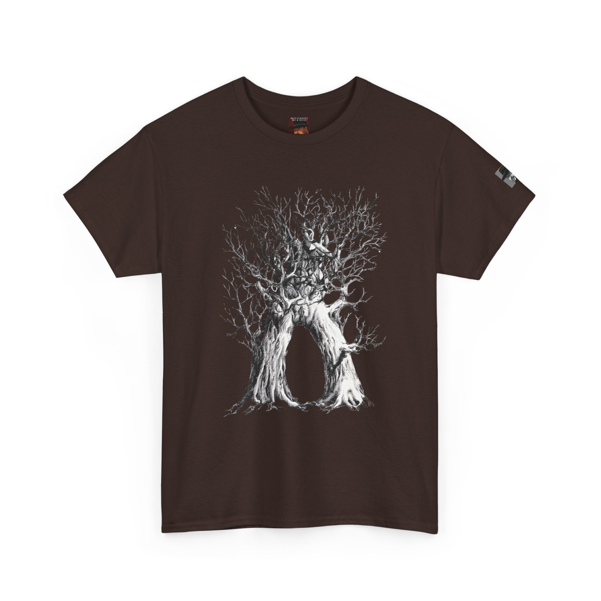 Tree of Lovers T-Shirt — Romantic Embrace Tree Illustration Tee