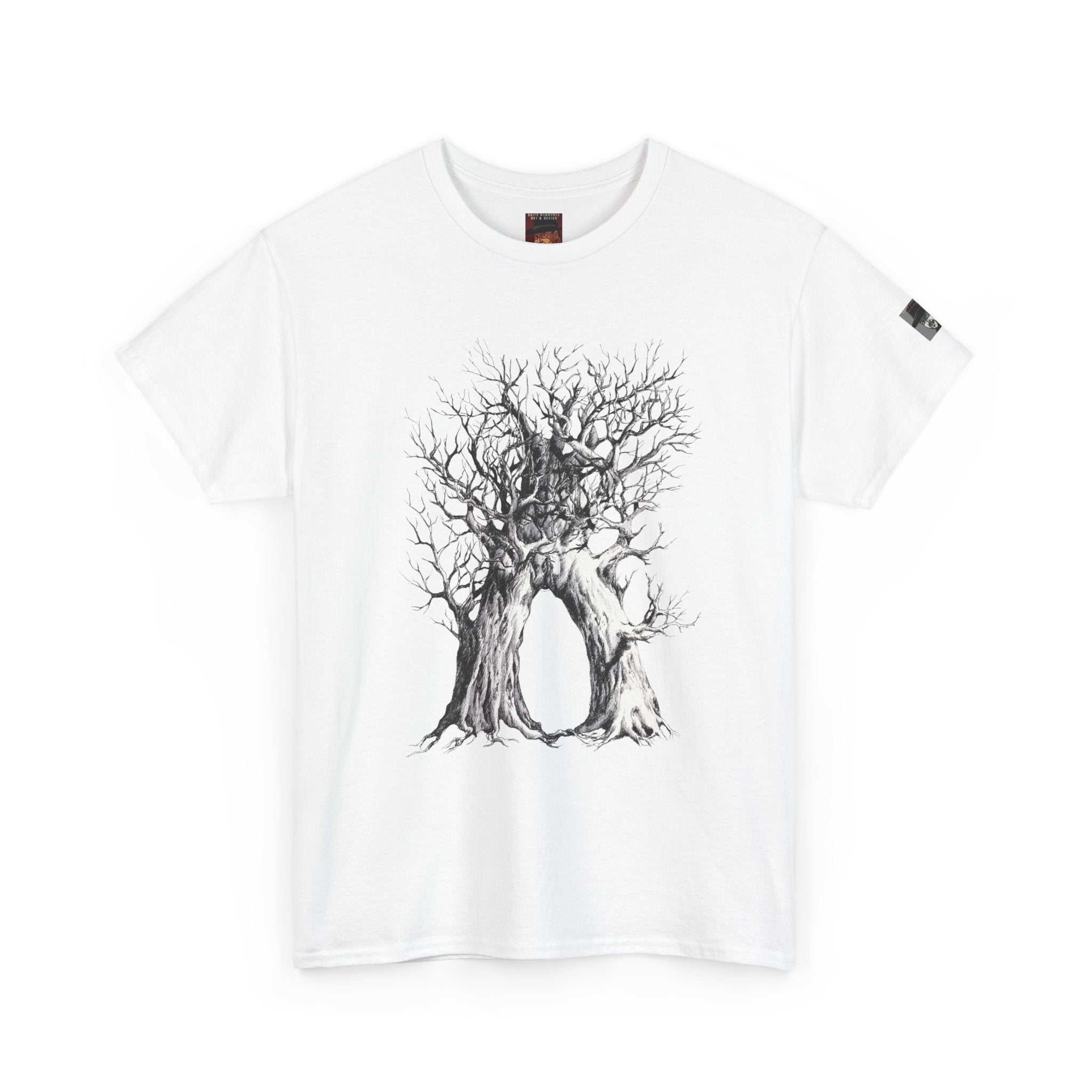 Tree of Lovers T-Shirt — Romantic Embrace Tree Illustration Tee