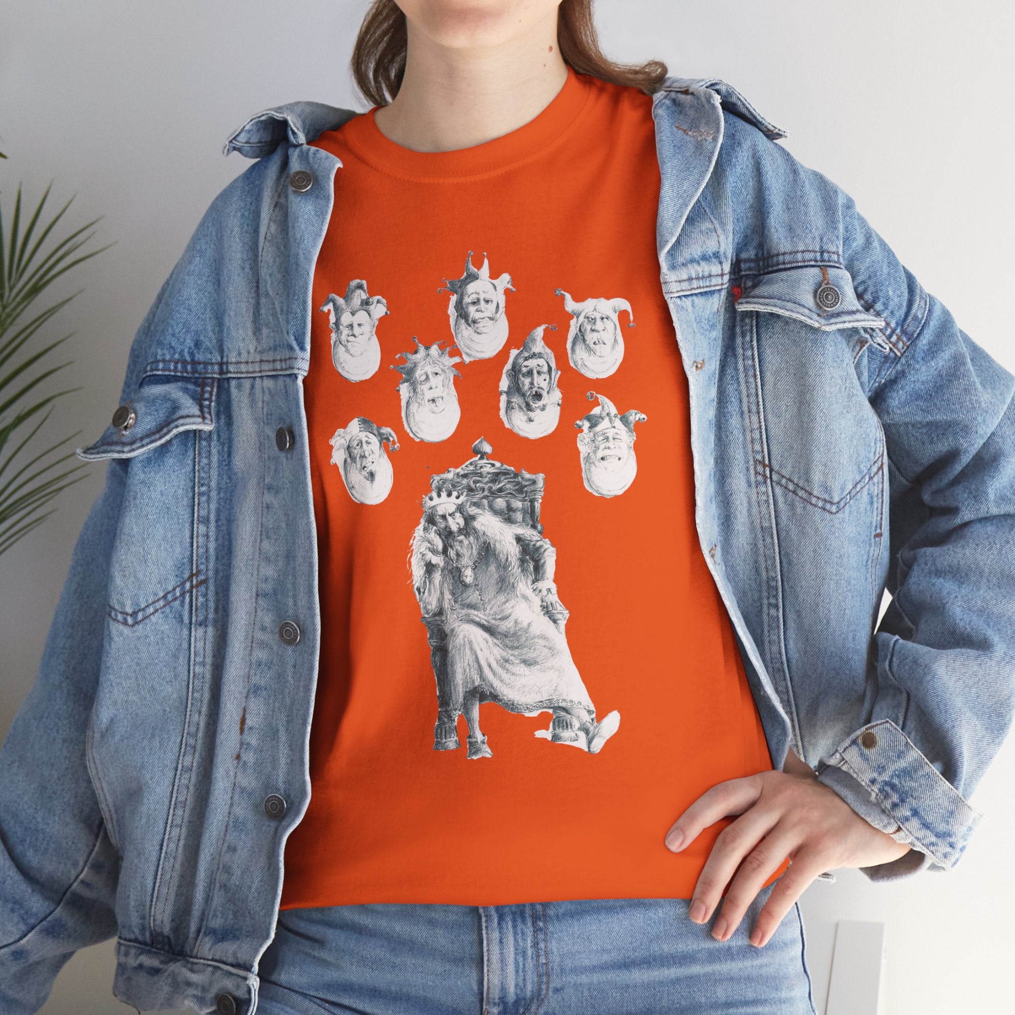 Graphic Tee — Gothic Angel and Floating Skulls Design