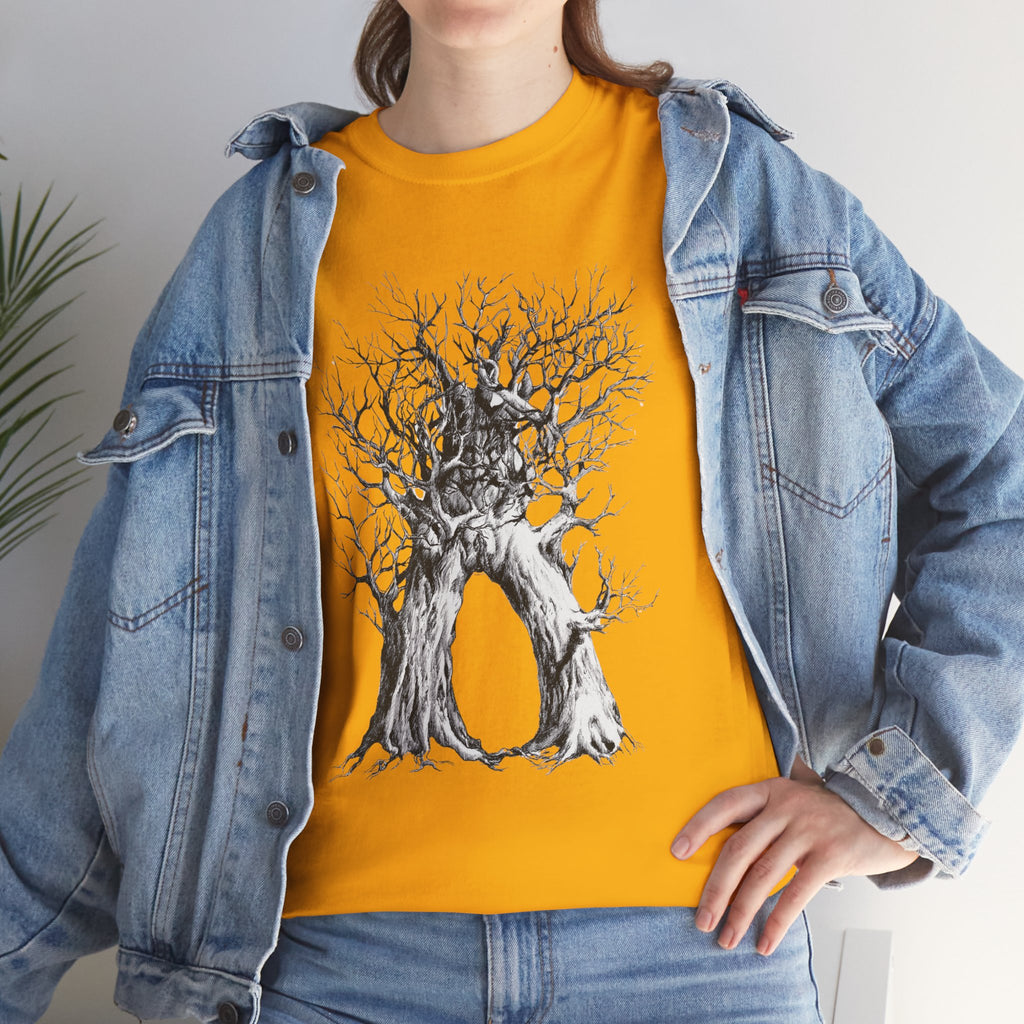 Tree of Lovers T-Shirt — Romantic Embrace Tree Illustration Tee