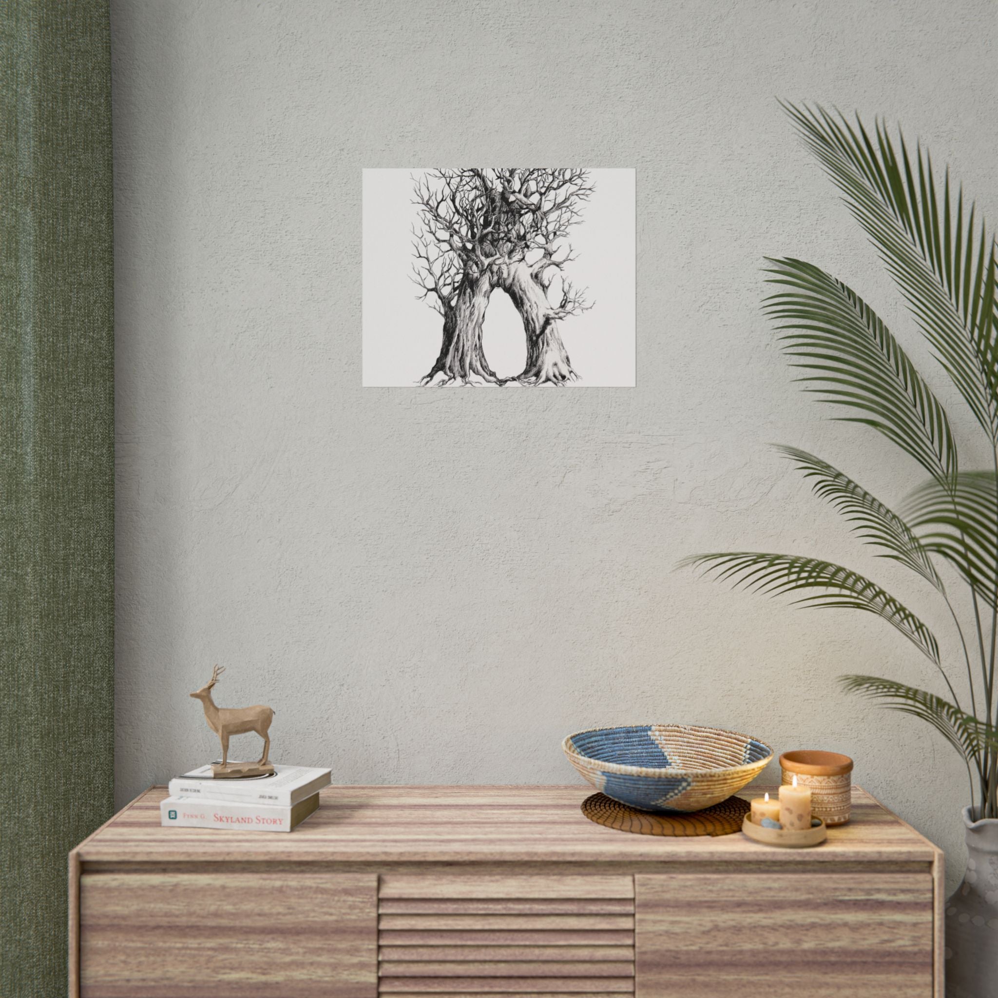 Tree Arch Illustration poster | Hand-drawn black ink botanical art