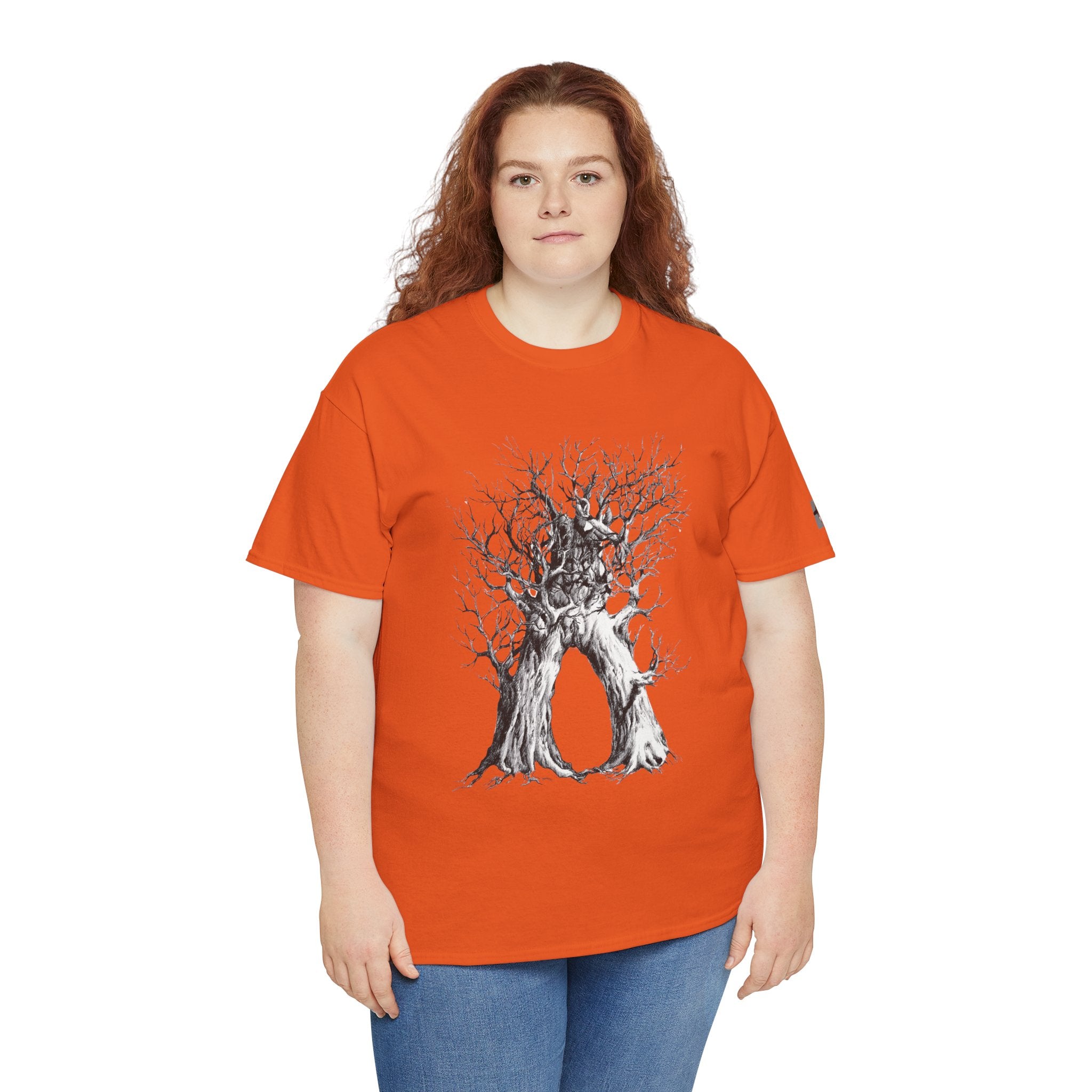 Tree of Lovers T-Shirt — Romantic Embrace Tree Illustration Tee