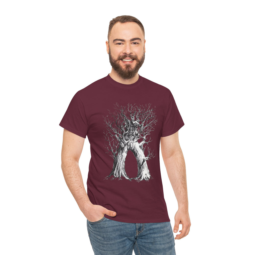Tree of Lovers T-Shirt — Romantic Embrace Tree Illustration Tee