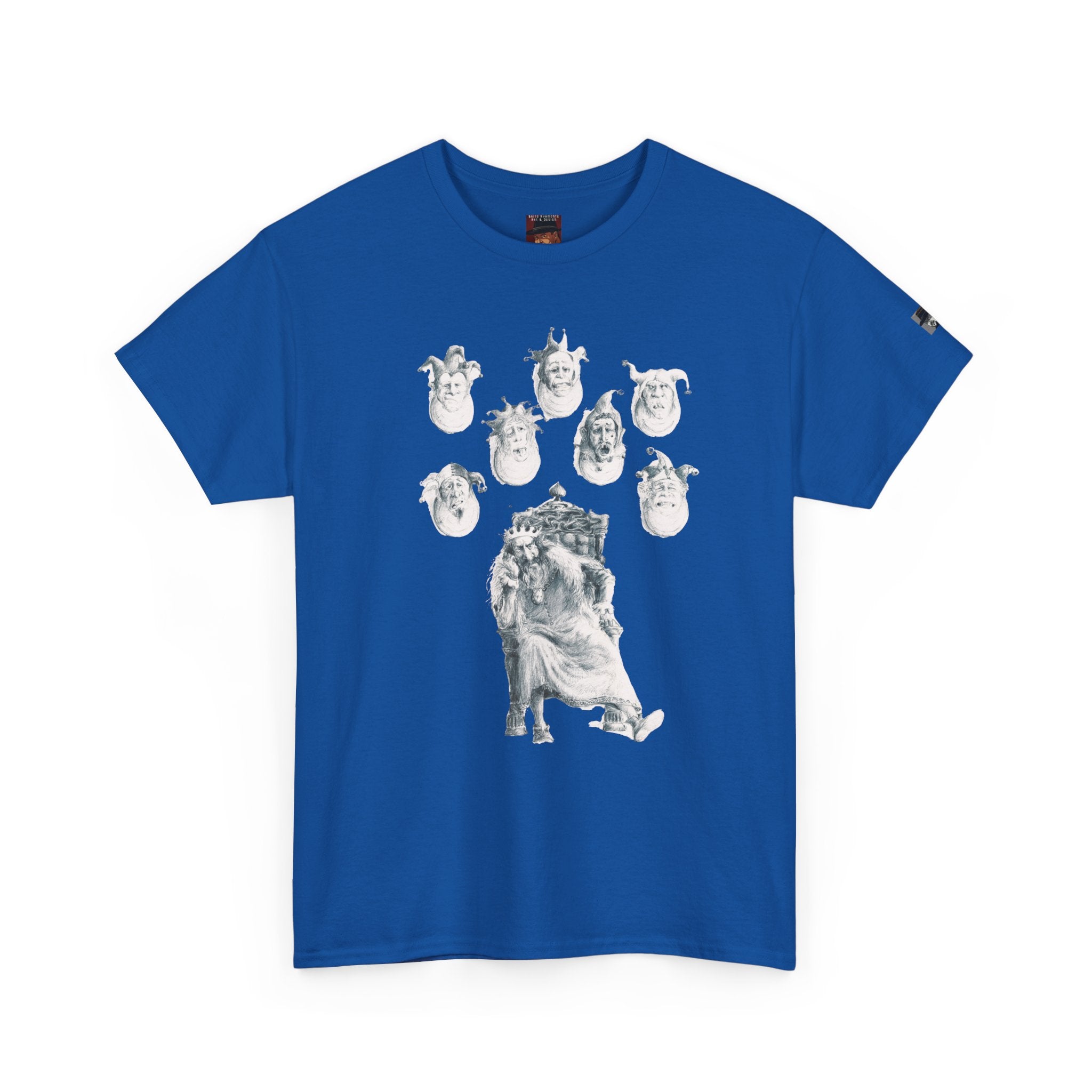 Graphic Tee — Gothic Angel and Floating Skulls Design