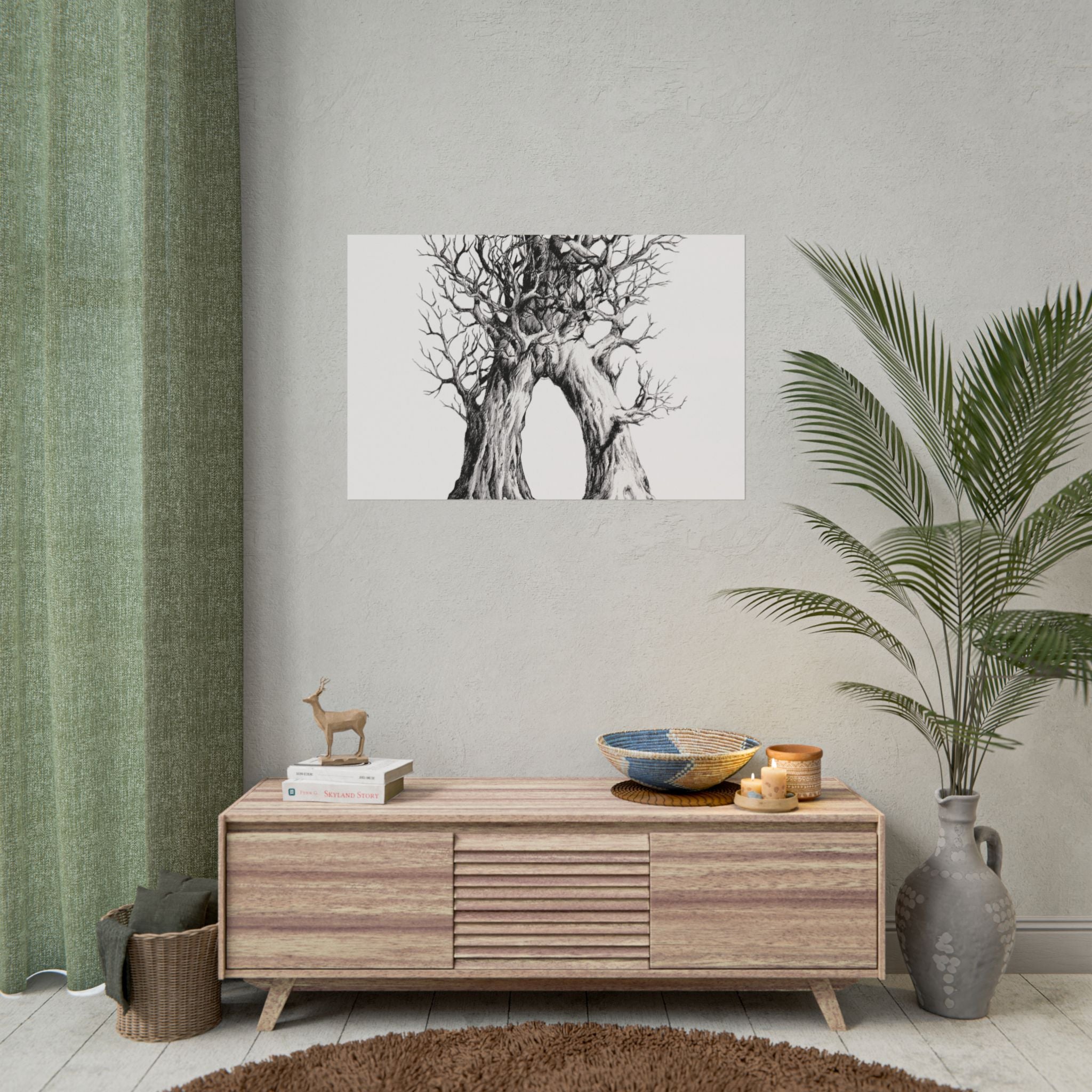 Tree Arch Illustration poster | Hand-drawn black ink botanical art