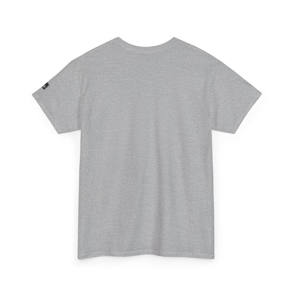 Graphic Tee — Gothic Angel and Floating Skulls Design
