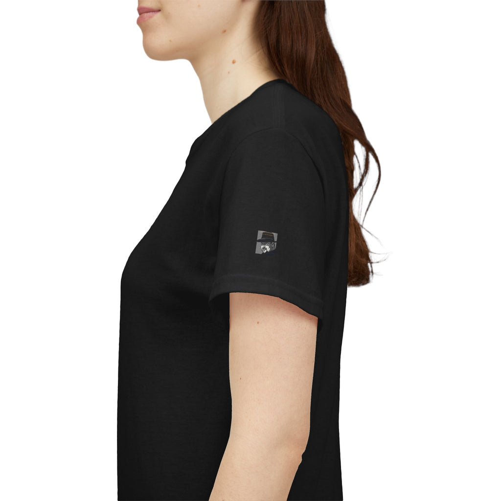 Graphic Tee — Gothic Angel and Floating Skulls Design