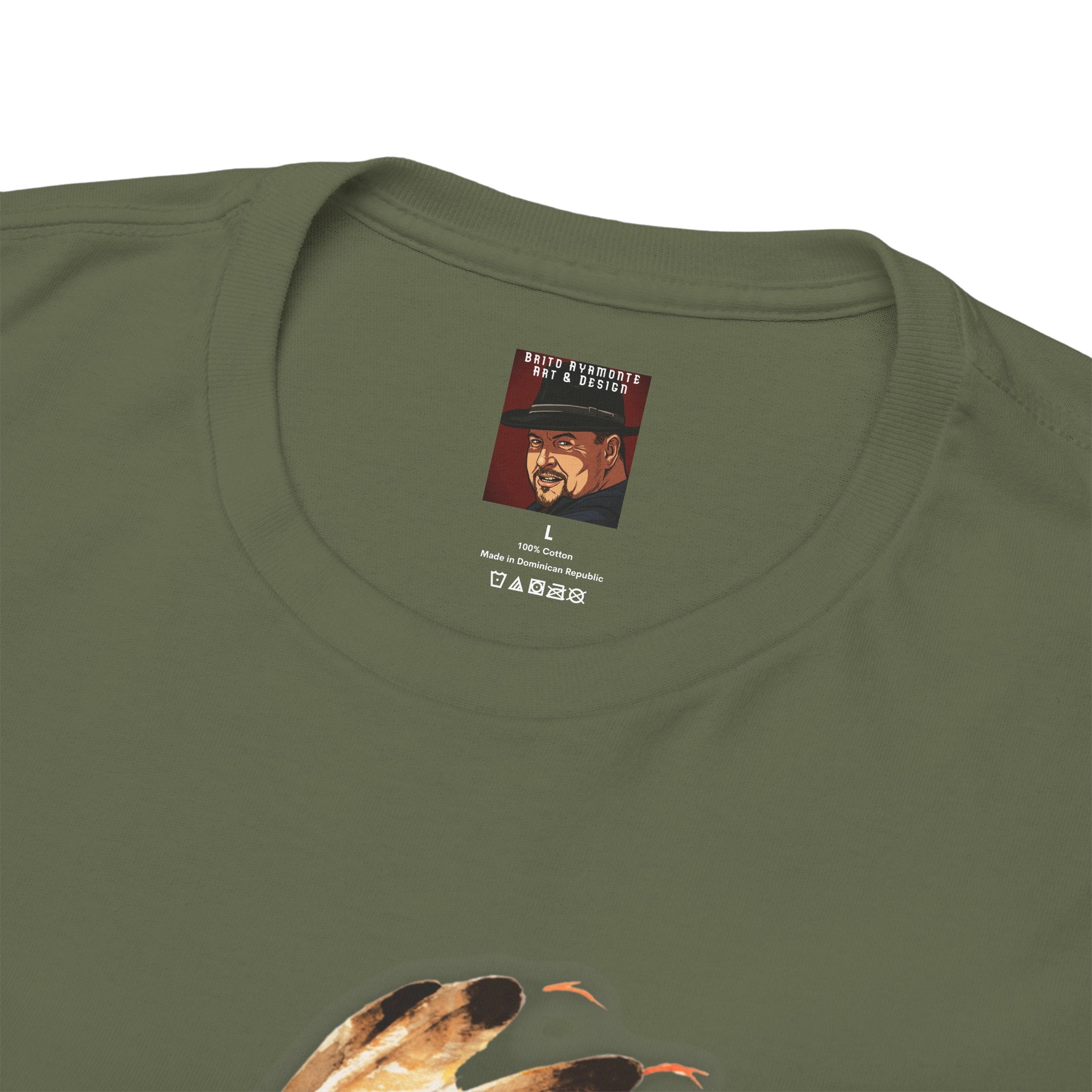 Graphic Tee — Watercolor Skeleton / Alien with Feather Headdress T-Shirt