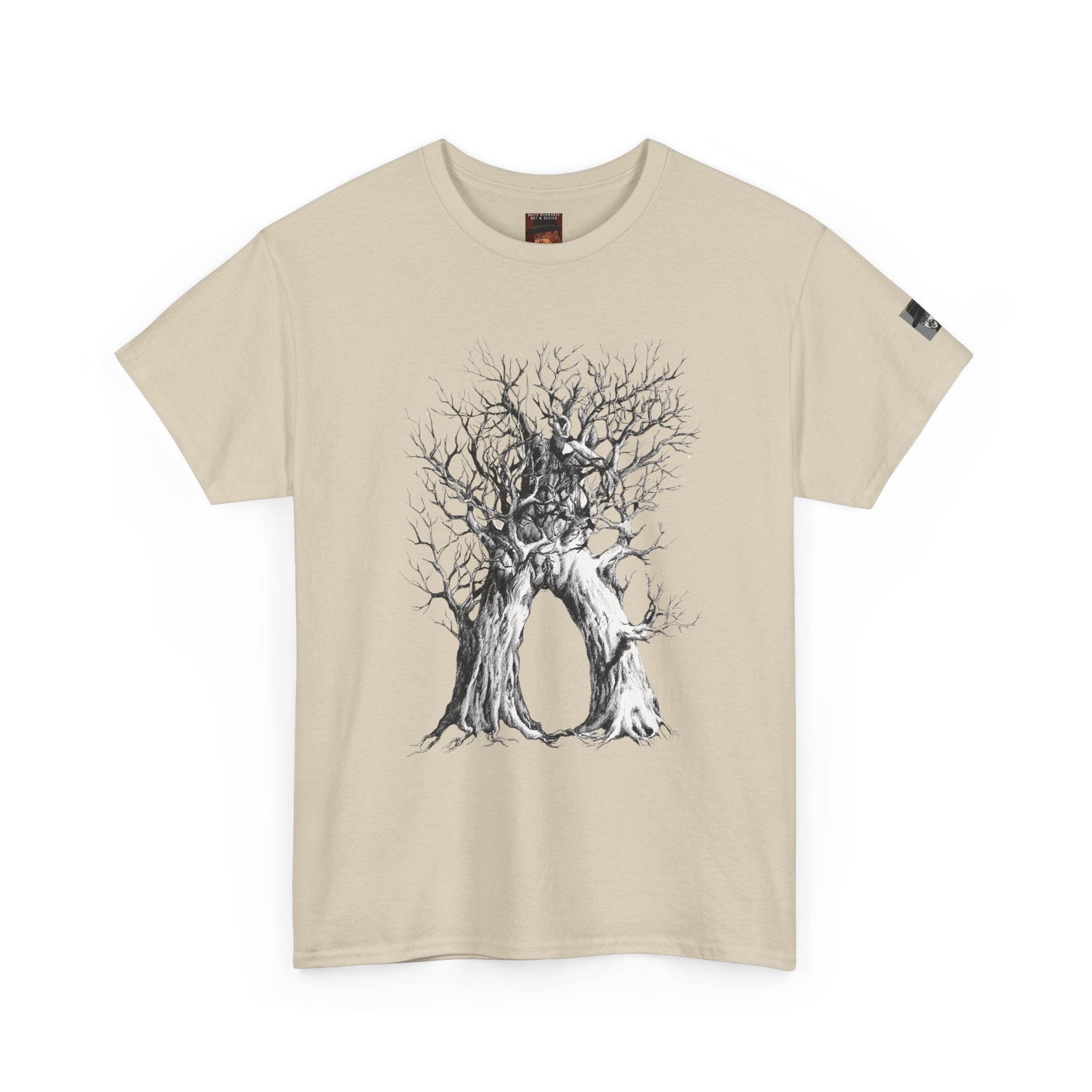 Tree of Lovers T-Shirt — Romantic Embrace Tree Illustration Tee