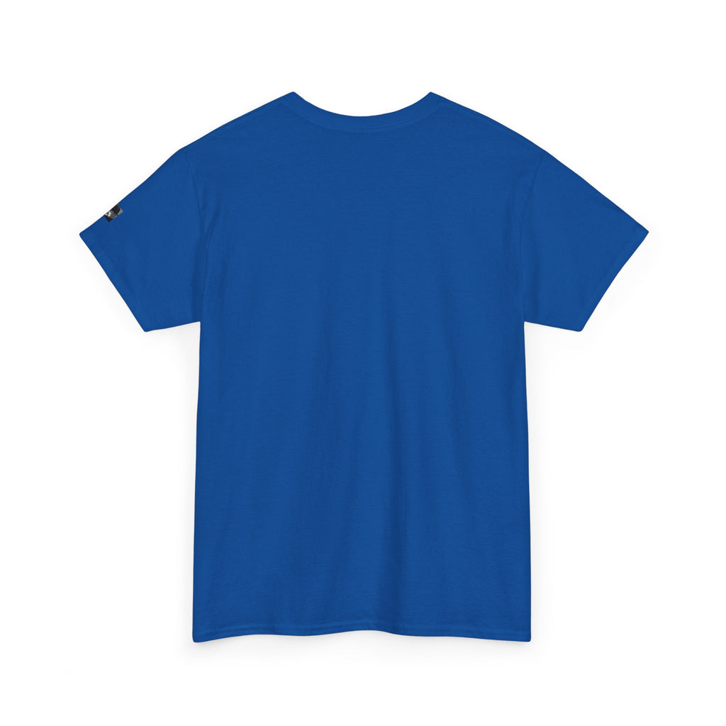 Graphic Tee — Gothic Angel and Floating Skulls Design