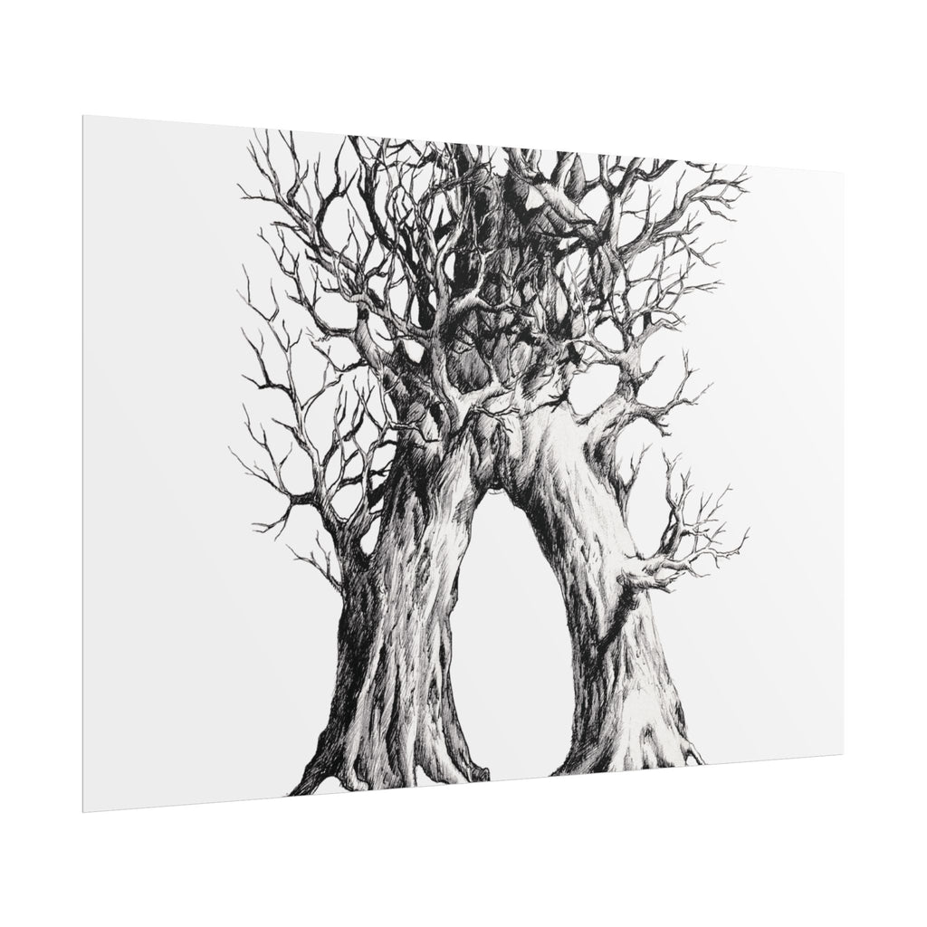 Tree Arch Illustration poster | Hand-drawn black ink botanical art