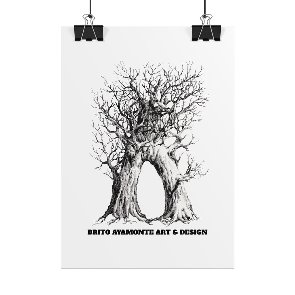 Tree Arch Illustration poster | Hand-drawn black ink botanical art
