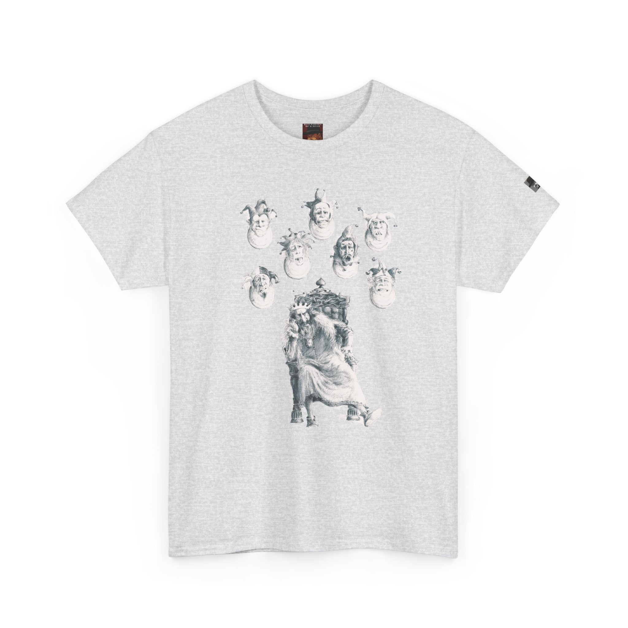 Graphic Tee — Gothic Angel and Floating Skulls Design