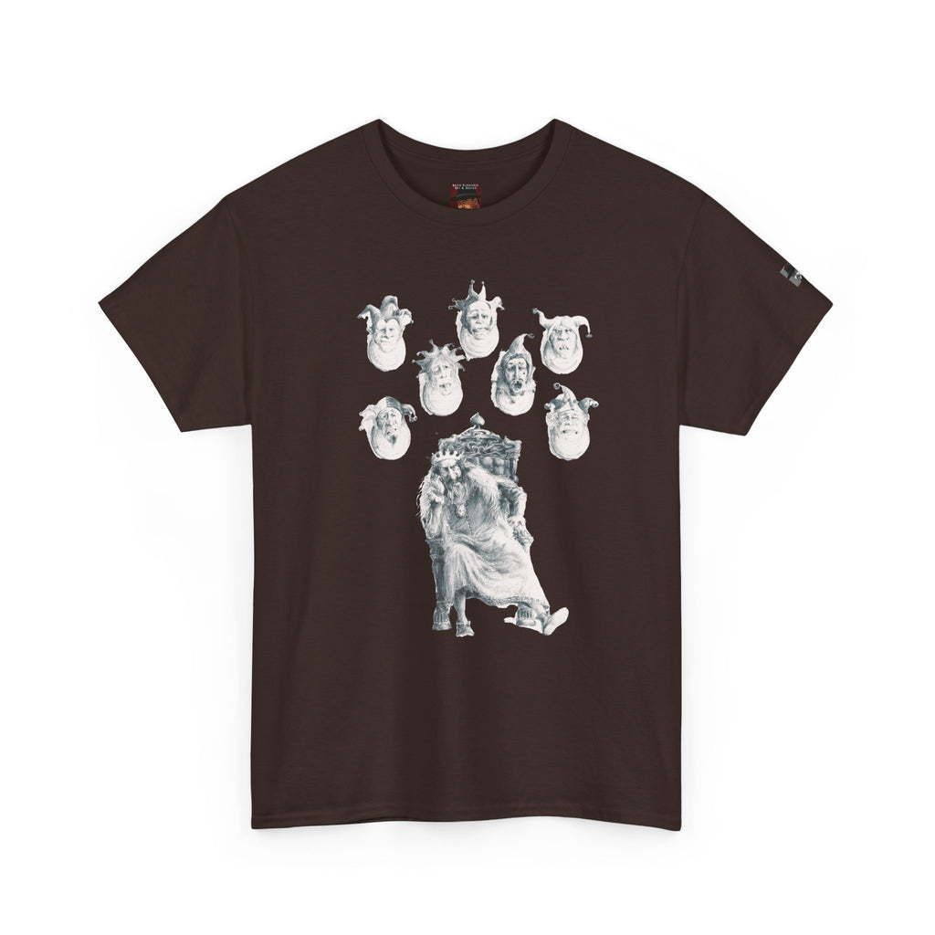 Graphic Tee — Gothic Angel and Floating Skulls Design