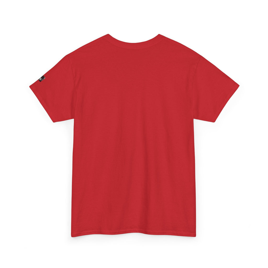 Graphic Tee — Gothic Angel and Floating Skulls Design
