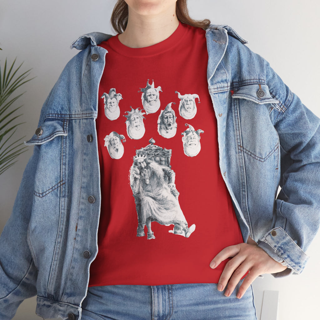 Graphic Tee — Gothic Angel and Floating Skulls Design