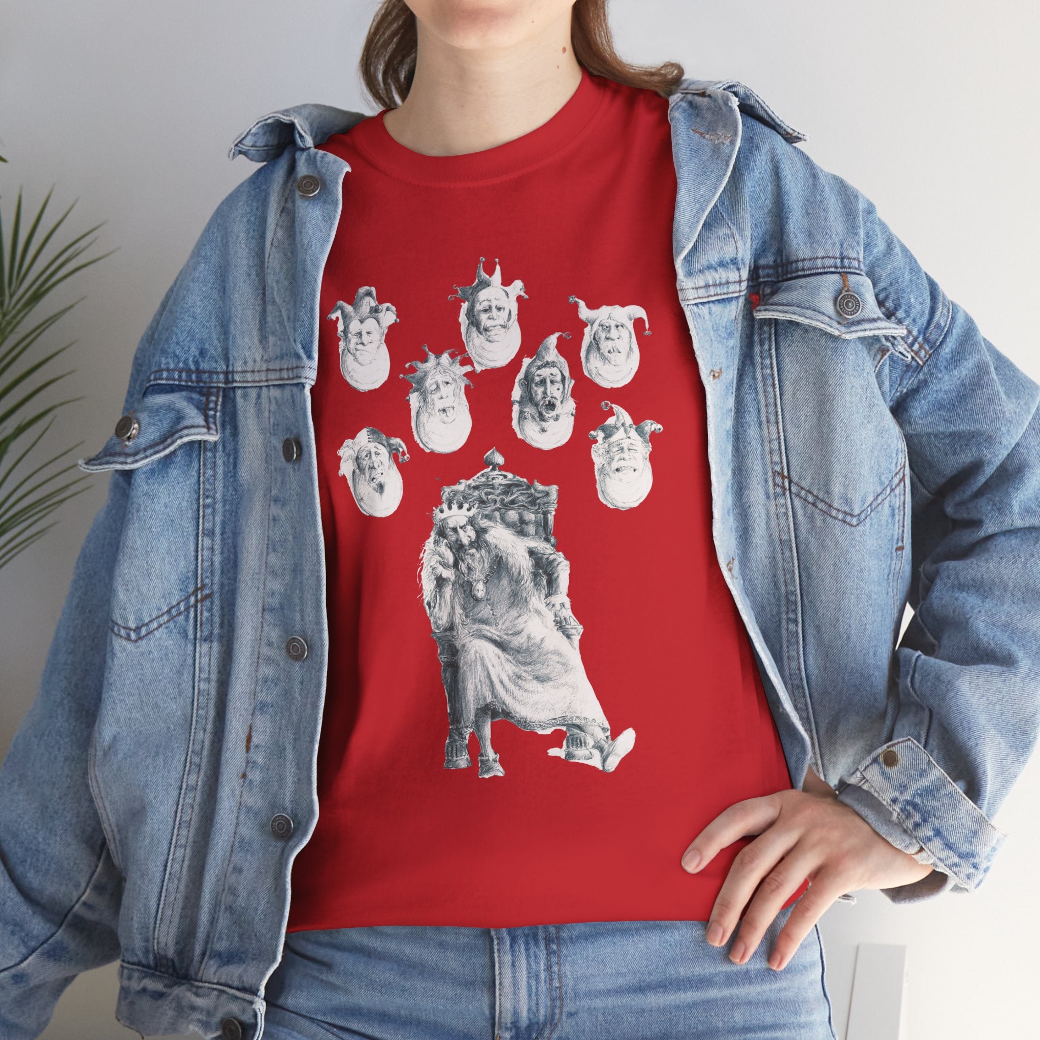 Graphic Tee — Gothic Angel and Floating Skulls Design