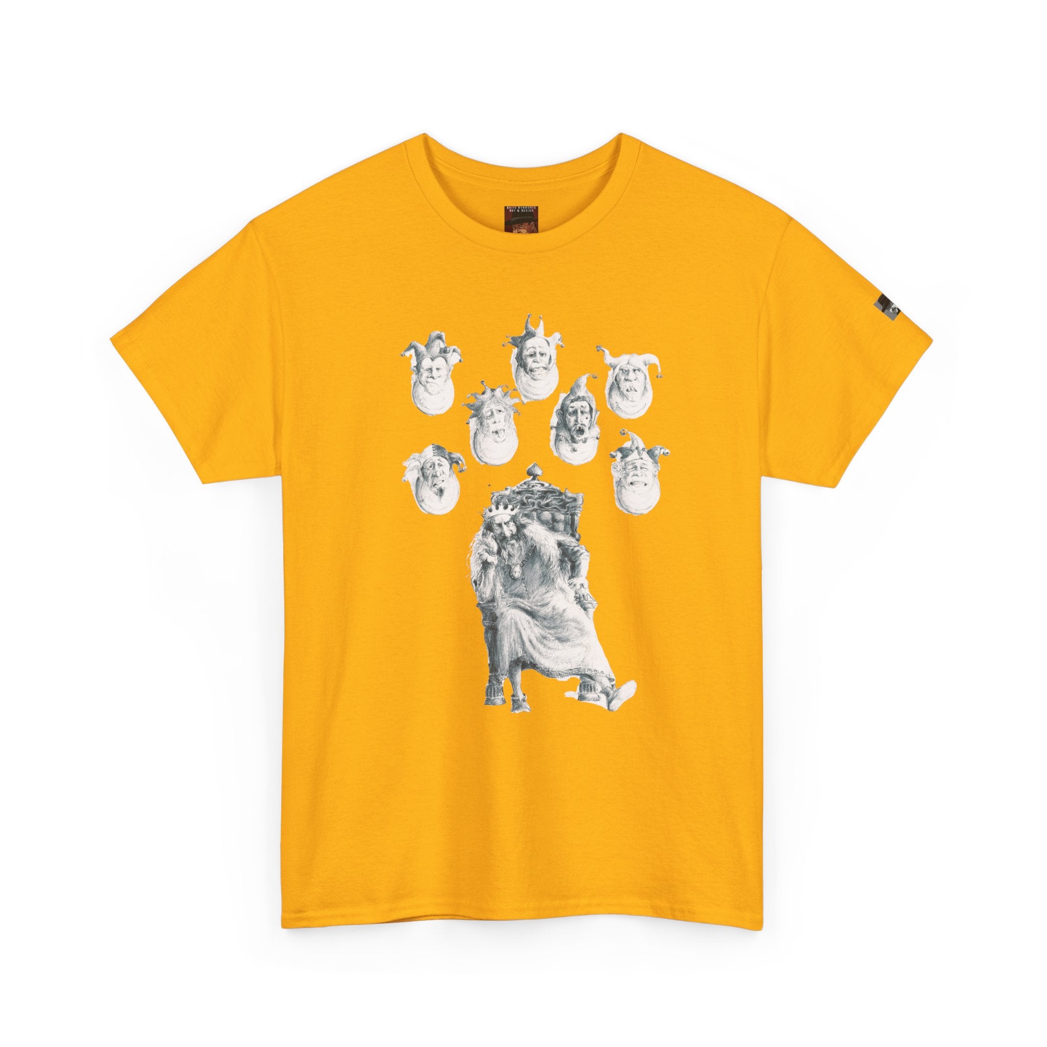 Graphic Tee — Gothic Angel and Floating Skulls Design